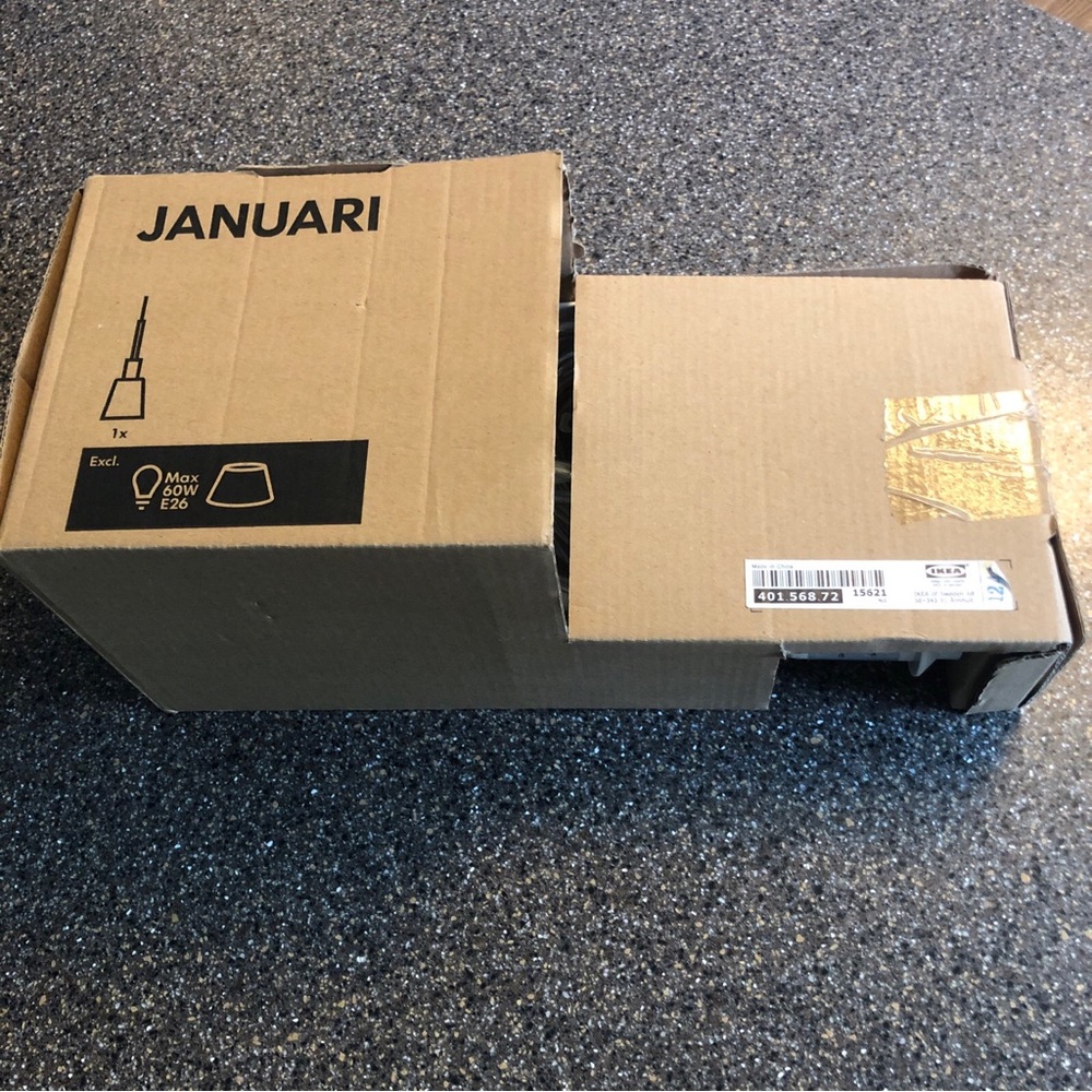 NIB IKEA Januari Pendant Light Plug-in White Minimalist